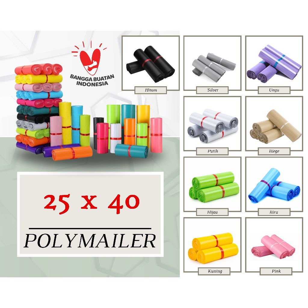 

25x40cm Polymailer Kantong Plastik Olshop (isi 100pcs)