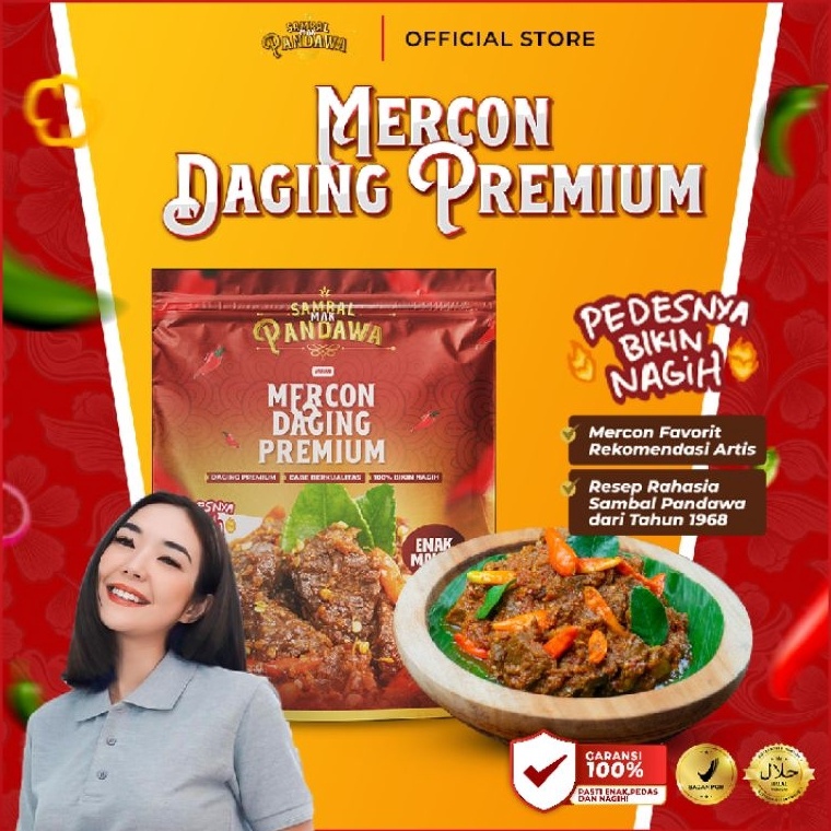 

✦BEST SELLER✦ Sambal Mak Pandawa - Daging Premium Berkualitas Nagih Poll (100 GRAM )