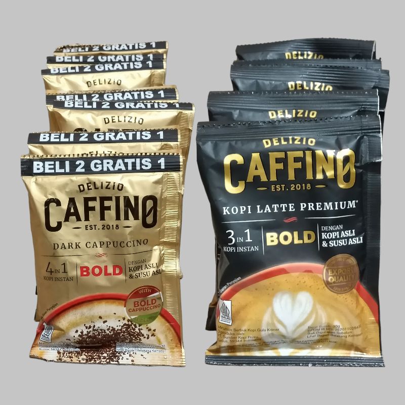 

CAFFINO BOLD Dark Capuccino & Latte Premium 25gr [10 sachet/renceng]