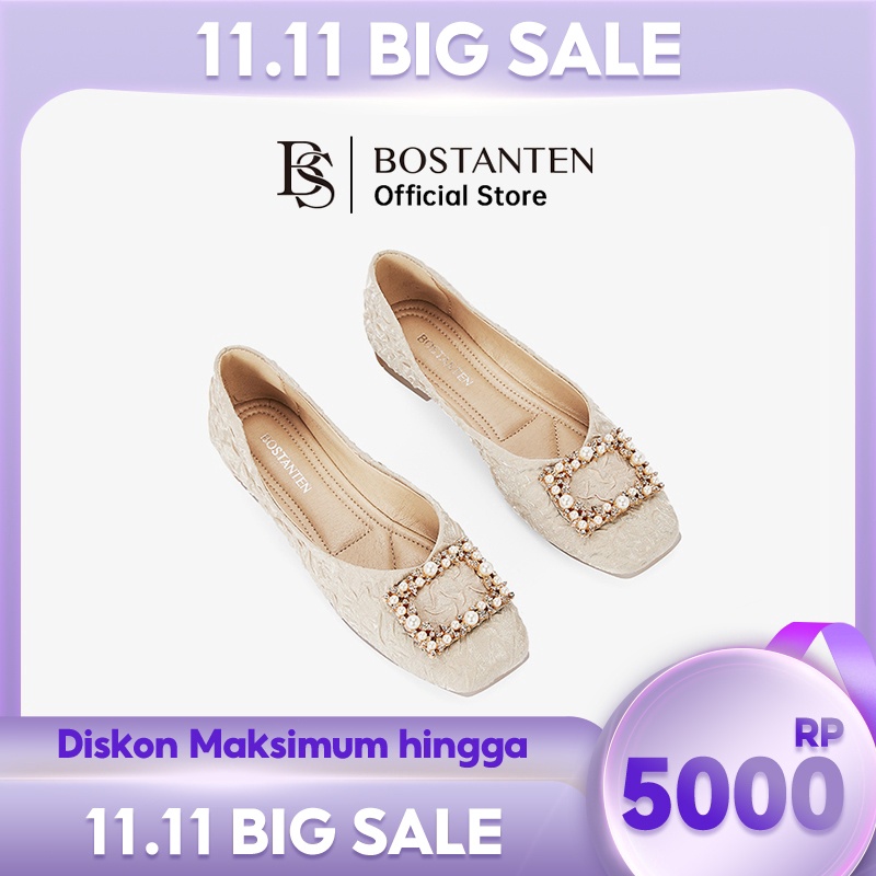 ✨Terbaru✨ BOSTANTEN Sepatu Wanita Flatshoes Pansus Pesta Pernikahan Korea Style ?