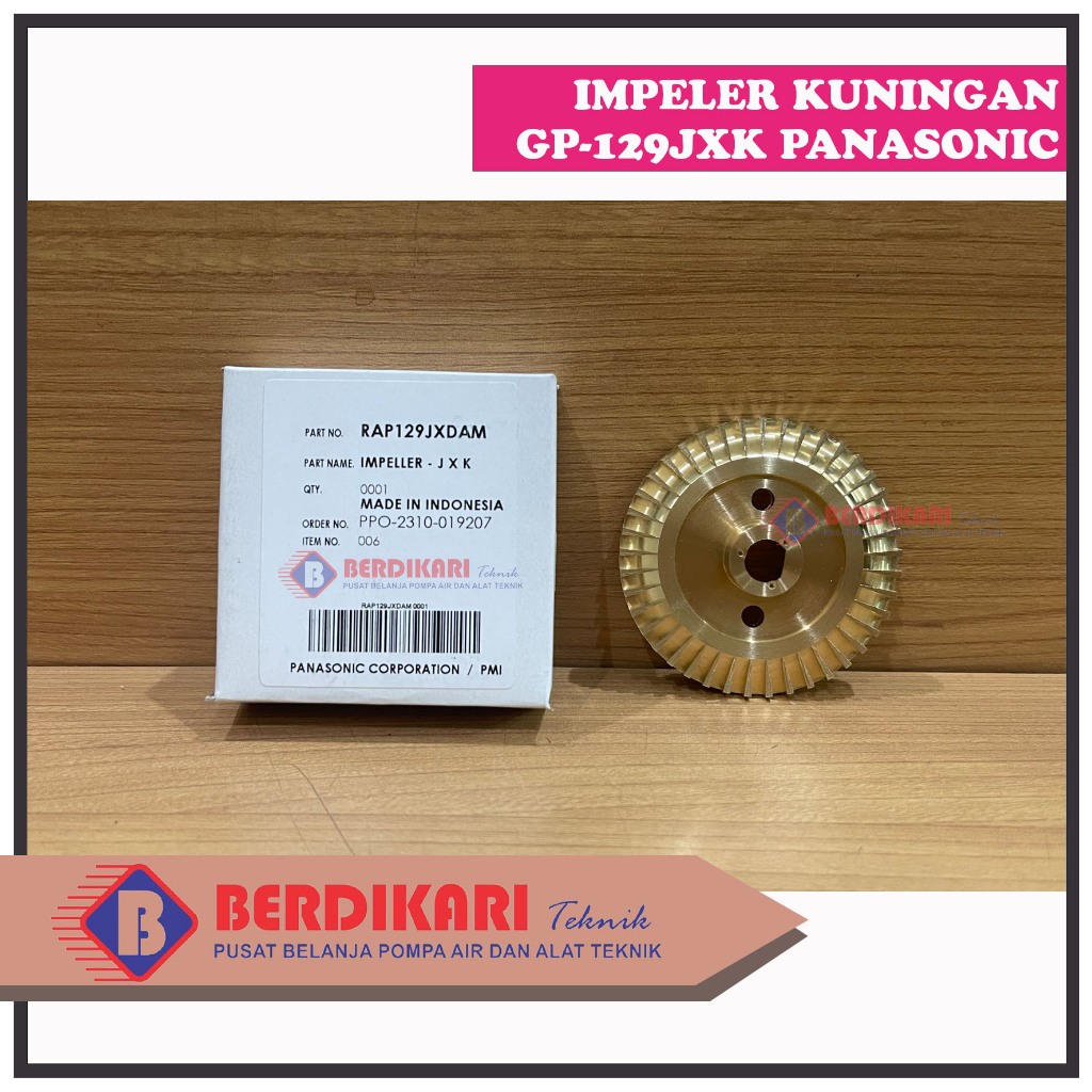 Kipas Impeller Impeler Kuningan GP 125 GP-129JXK GP 129 JXK  GP129JXK National Panasonic Pompa Air O
