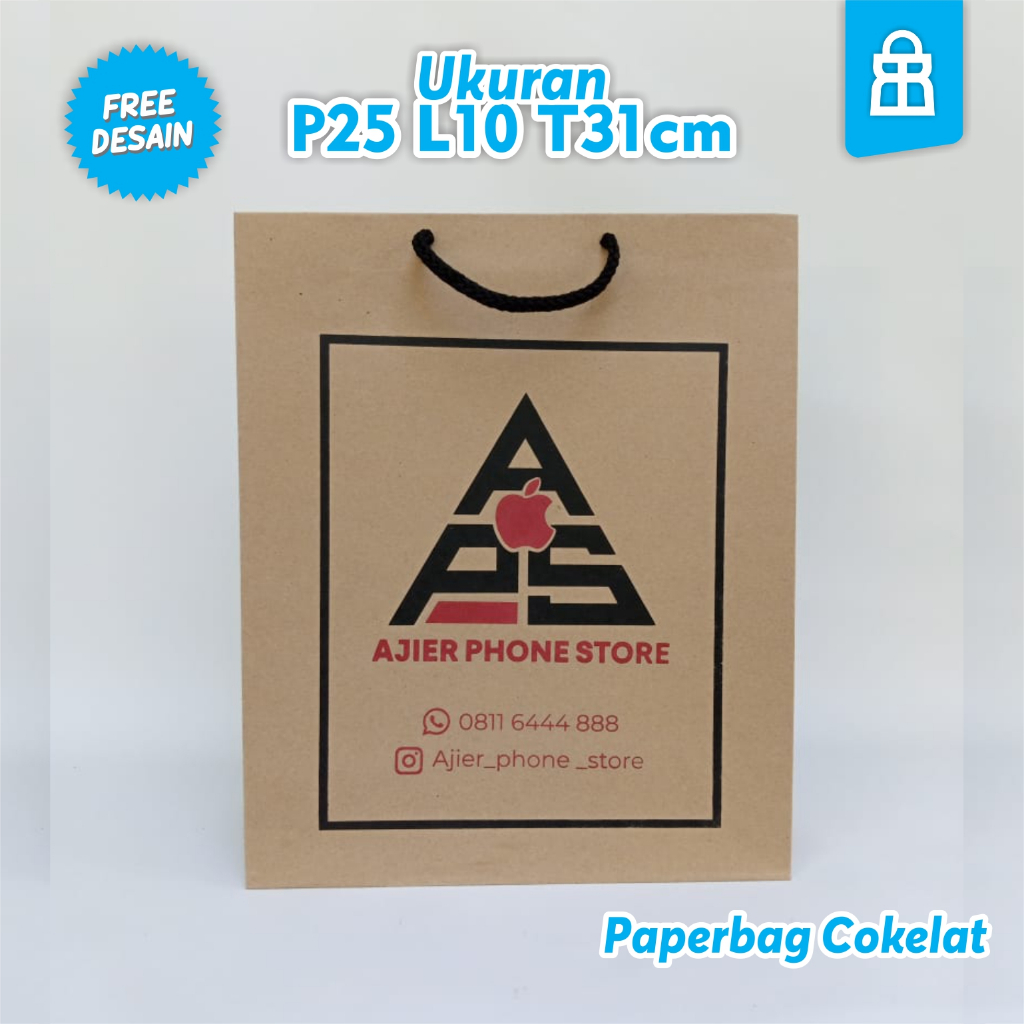 

Paper Bag Tas Kertas Kraft Uk P25 L10 T30 cm. Ready Stock