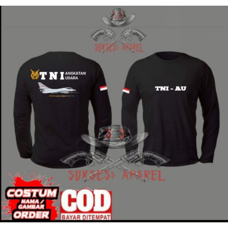 kaos tni au lengan panjang/tni