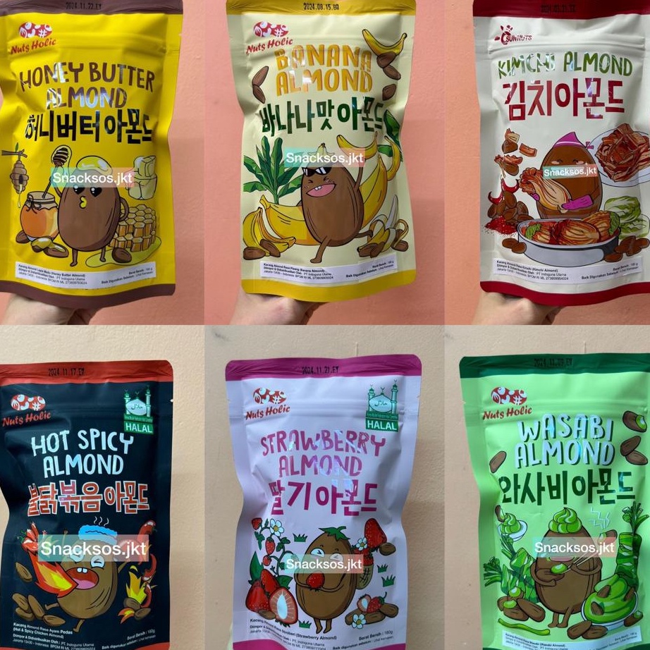 

Produk Keren [BIG 180G] NUTS HOLIC HONEY BUTTER ALMOND / STRAWBERRY ALMOND / KIMCHI ALMOND / BANANA ALMOND / HOT & SPICY ALMOND / WASABI ALMOND ☍✭✽