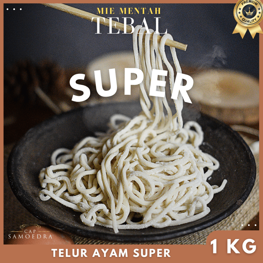 

Mie Mentah / Mie Basah Bentuk Tebal Telur Ayam Super 1 kg Cap Samoedra Cocok Untuk Mie Ayam, Mie Yamin, Mie Goreng, Dan lainnya