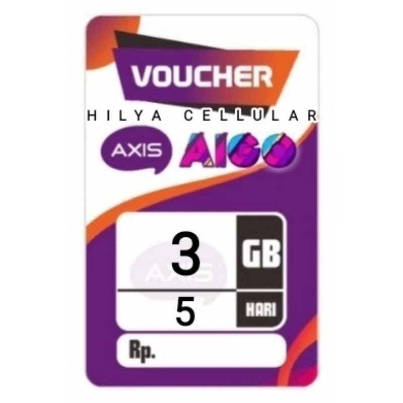 V Axis 3GB 5H Voucher Kuota Axis 3GB 5 Hari L3 BOY