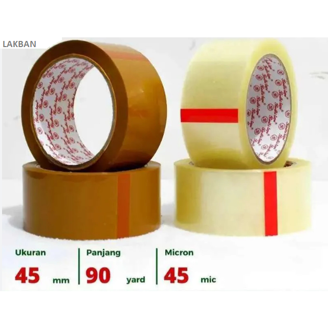 

solasi Isolasi isolatip selotip lakban Tape Bening Coklat 45mm Lengket Kuat