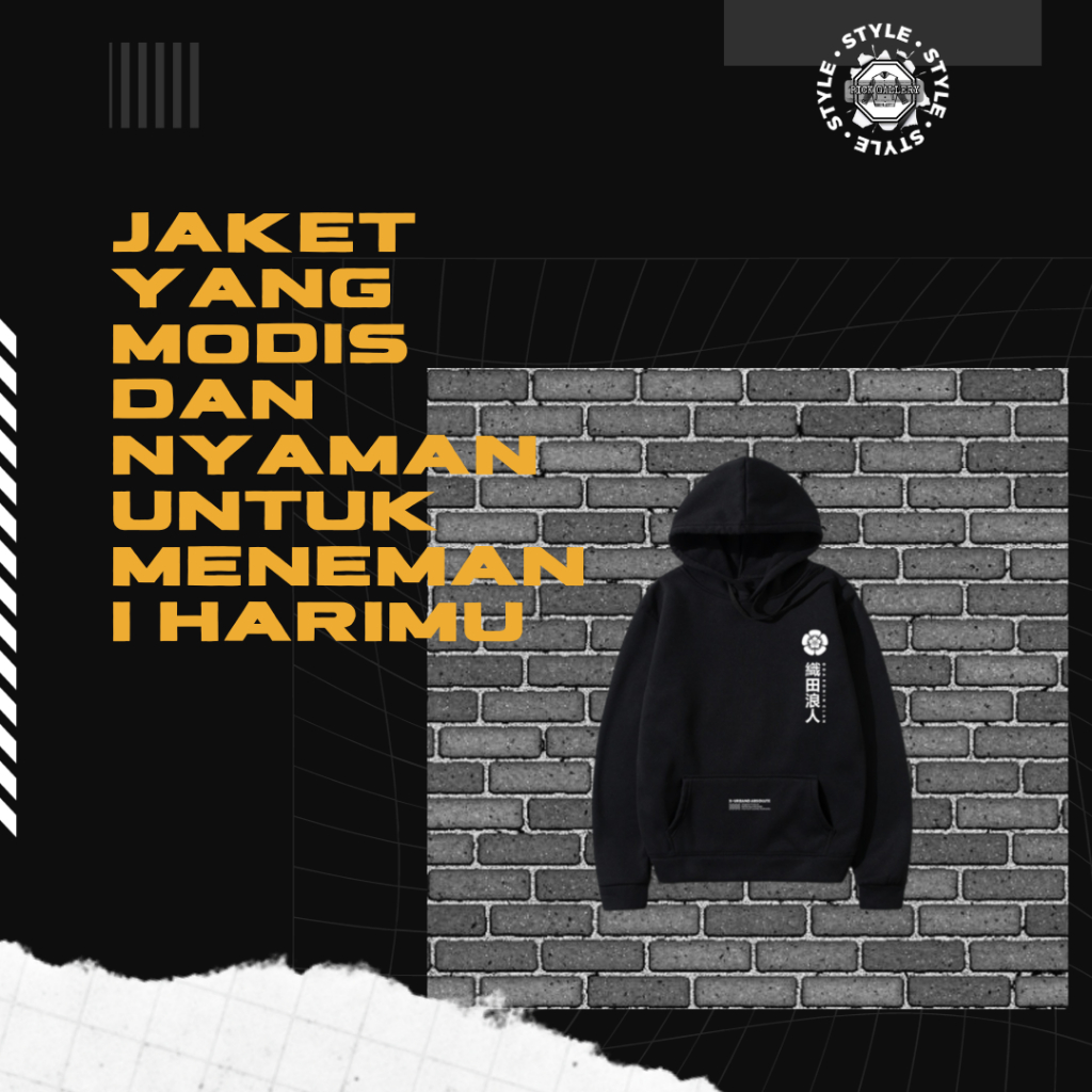 Outer sweater hoodie pria wanita tebal ori crop pullover top oversize couple pasangan logo tsuyoi jo