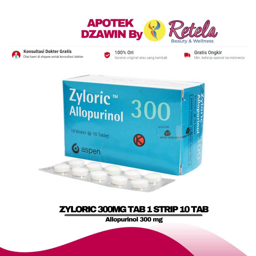 ZYLORIC 300MG 1 STRIP 10 TABLET ( Allopurinol 300 mg )