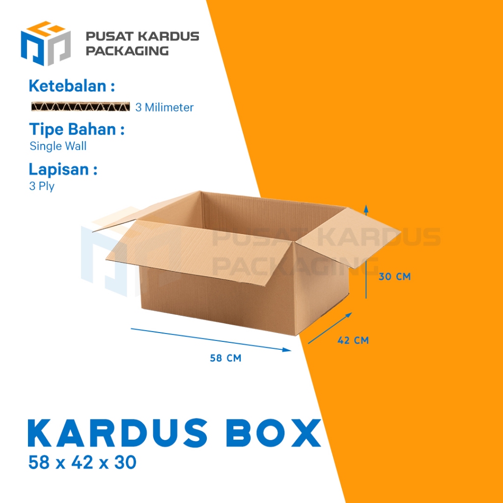 

Kardus Polos Pindahan, Single Wall 58x42x30