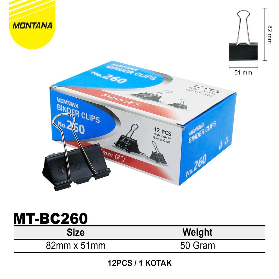 

Binder Clip / Klip / Penjepit Kertas Montana 260 / MT-BC260
