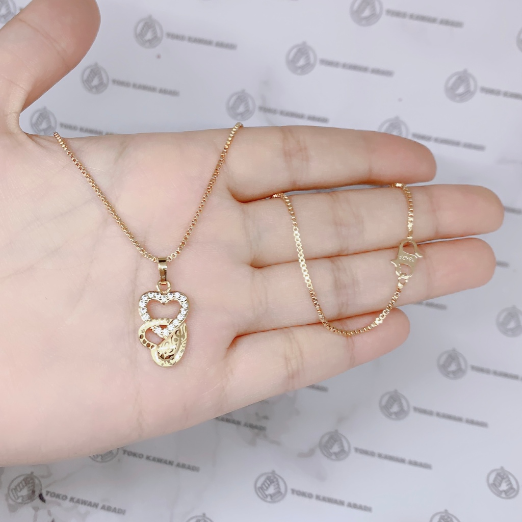 Xuping Gold kalung Dewasa Liontin Double Love *60