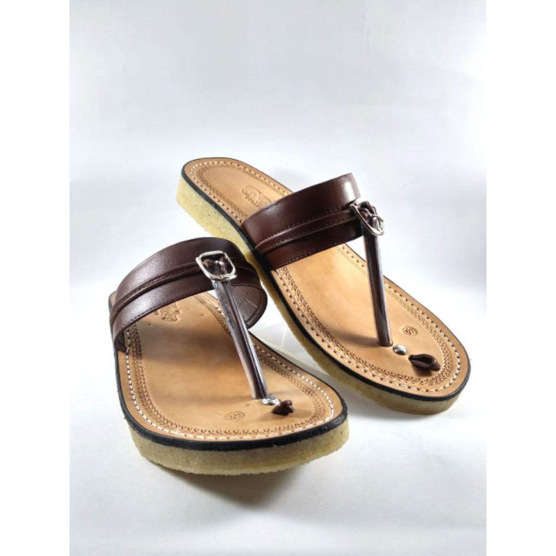 Termurah Sandal kulit Pria tarumpah bido Asli khas Tasikmalaya Cetak Karet Mentah