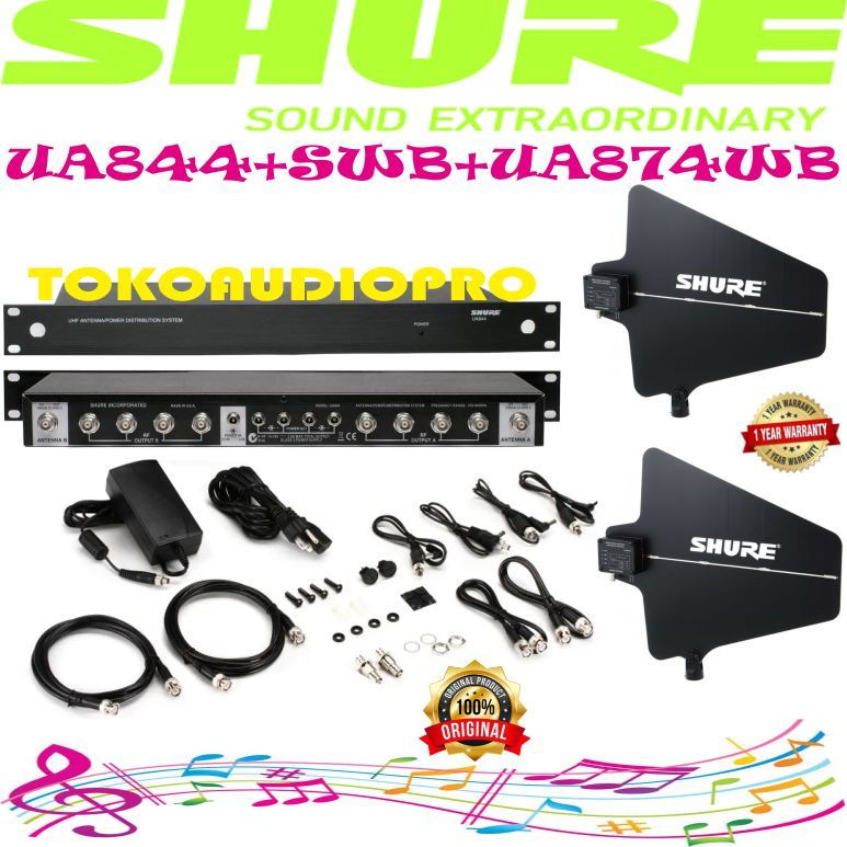 Antena Microphone Wireless Shure UA844 + SWB + UA874WB Original Antenna Shure