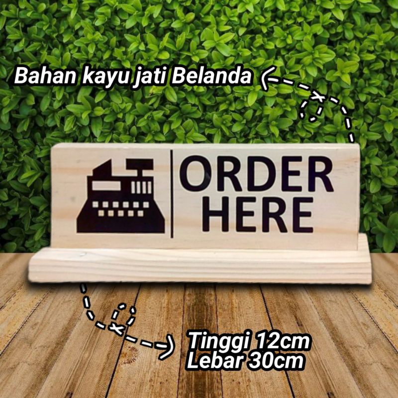 

Papan Tanda Meja "Order Here" Sign Board 30x12cm