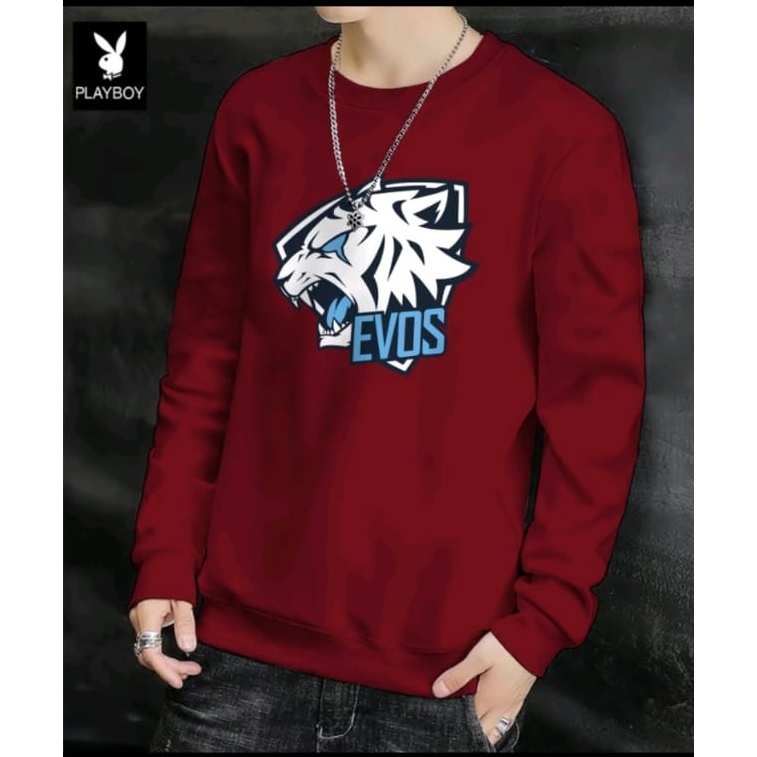 Bisa COD Sweater Keren Promo Sale Kaos Pria Kekinian Game Evos Baju Unisex Gamers Terbaru Crewneck Cowok Kasual Sweter Pria Distro Kaos Pria Lengan Panjang Sweater Remaja Dewasa Kaos Oblong Kasual Murah