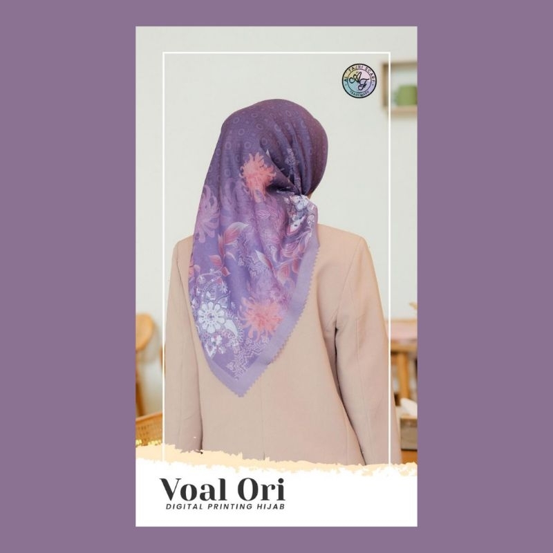 Al- Fajri VOAL ORI Scraf Segi Empat - Jilbab Segi Empat Voal LaserCut