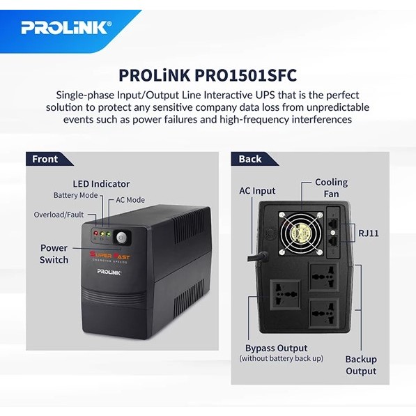 UPS PROLINK PRO1501SFC 1500VA