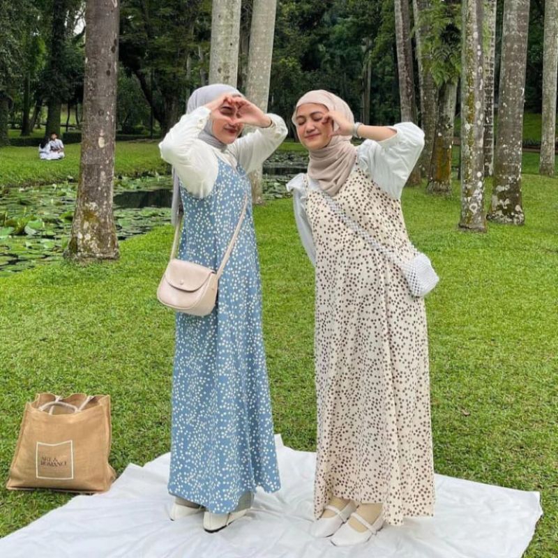 OVERALL WANITA MOTIF BUNGA KOREA/ YUBI SLOOPY DRES OVERALL