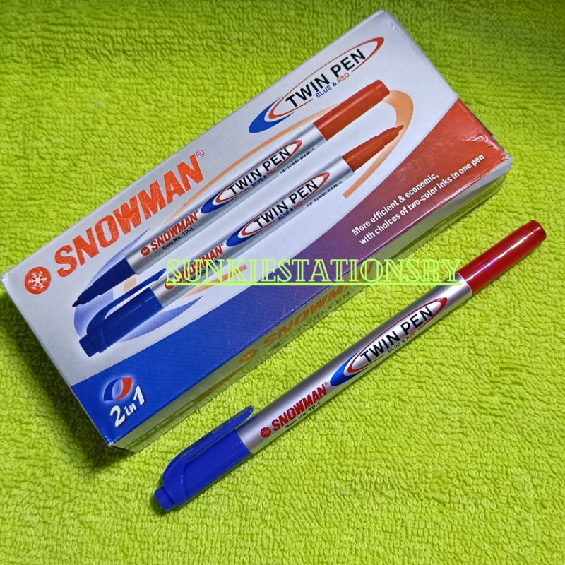 

Twinpenal snowman Hitam-merah/biru-merah/ twin pen 2 in 1