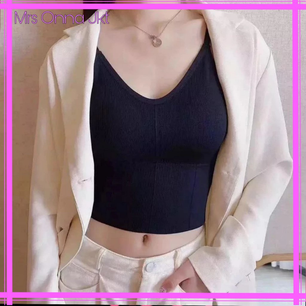 ONNA JKT - Bra Wanita Baju Dalam Wanita BH Sport Crop Top Olahraga Katun Lembut Tali Adjust BRA132