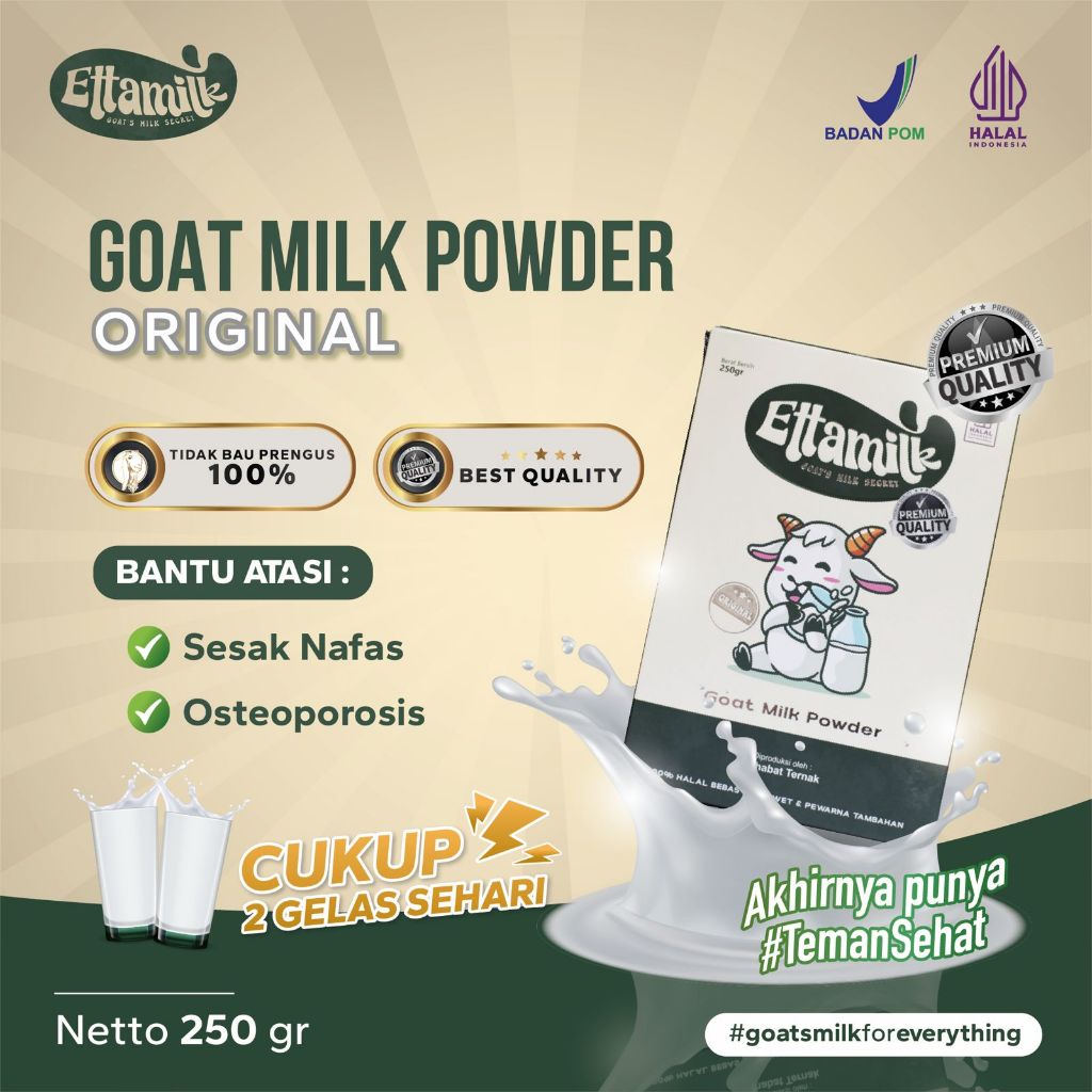 

Ettamilk susu kambing etawa bubuk - susu khusus pembersih paru-paru dan nyerih sendi