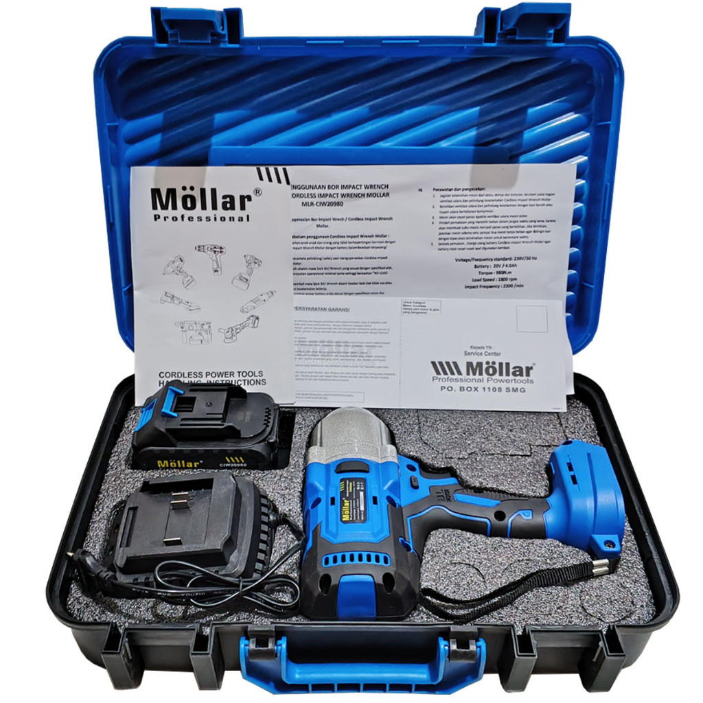 MOLLAR CIW20980 CORDLESS IMPACT WRENCH 980 NM BATERAI 20V BUKA BAUT