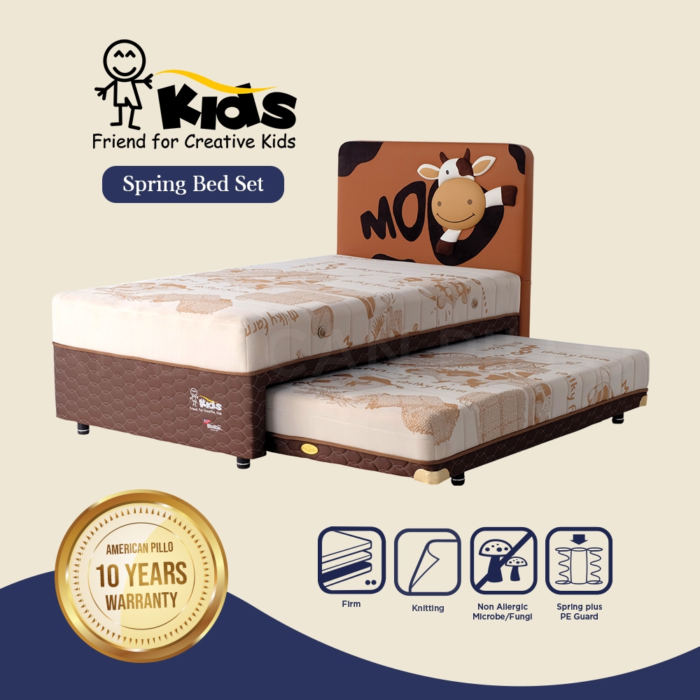 Kasur Springbed Set - American Pillo Kids 2 in 1 Ukuran 140 x 200