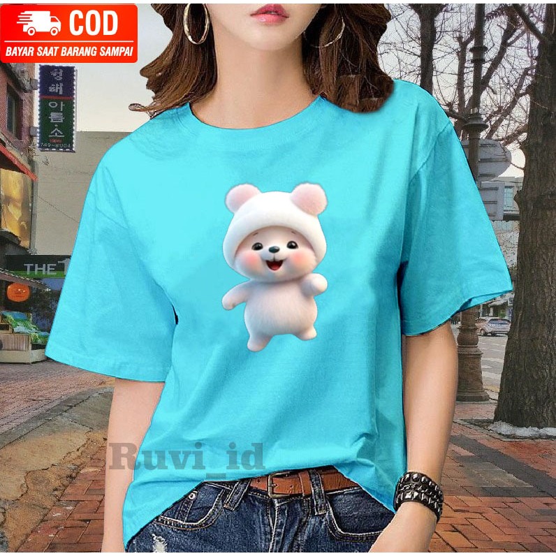 Ruvi_id-KAOS WANITA DISTRO BELI 3 GRATIS HEADSET EXTRA BAS / KAOS GAMBAR BERUANG / KAOS WANITA IMPORT / KAOS WANITA KOREAN STYLE / KAOS WANITA DEWASA / KAOS WANITA LENGAN PENDEK / KAOS WANITA KEKINIAN / ATASAN WANITA MURAH / BAJU COUPLE / T-SHIRT JUMBO