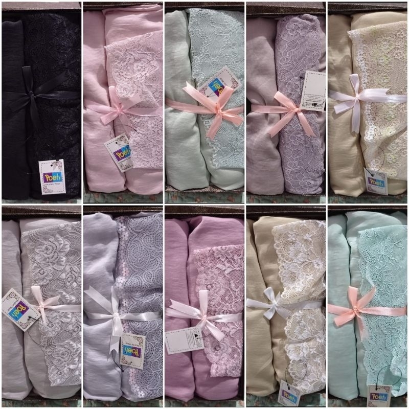 Mukena Poeti Zara Silky Premium Full Renda Jumbo dengan Box Cantik dan Mewah