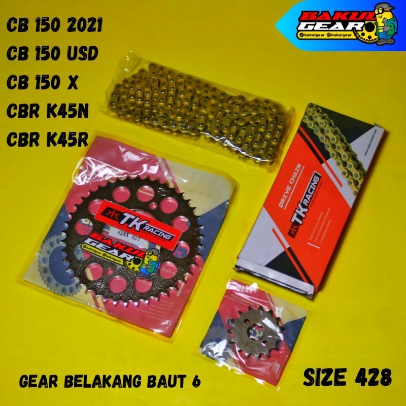 Gear set TK RACING CBR 150R CB 150R 6 LUBANG CBR150R CB150R CB 150 CBR 150R K45N 2021 LUBANG 6 Ukura