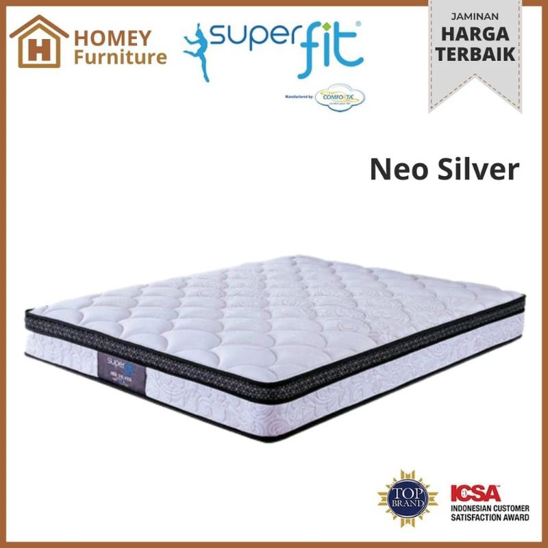 SPRING BED NEO SILVER MINIMALIS SPRING BED ELEGAN KASUR NEO SILVER MATRAS NEO SILVER SPRING BED MURA
