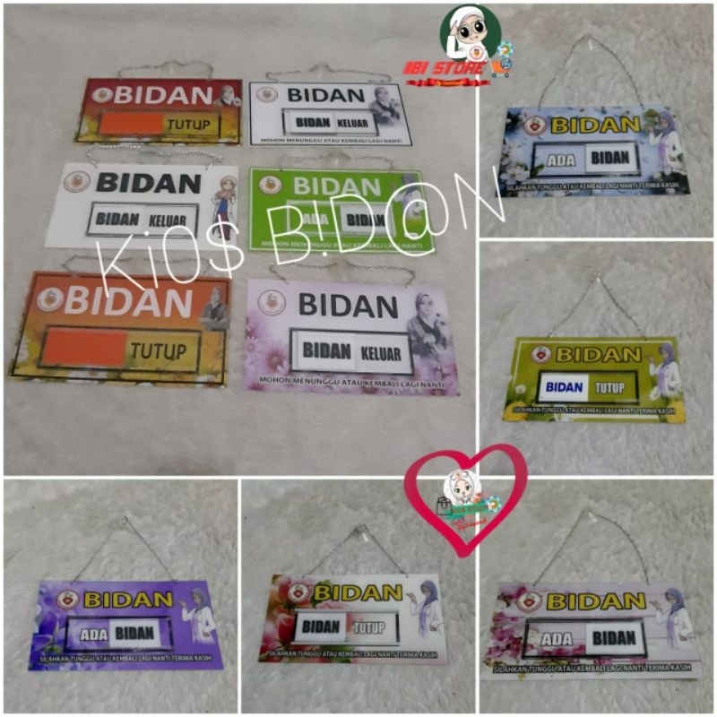 Papan acrylic bidan Ada / keluar