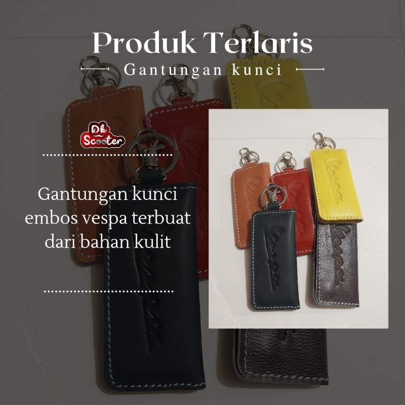 Gantungan Kunci Vespa Stnk embos kulit