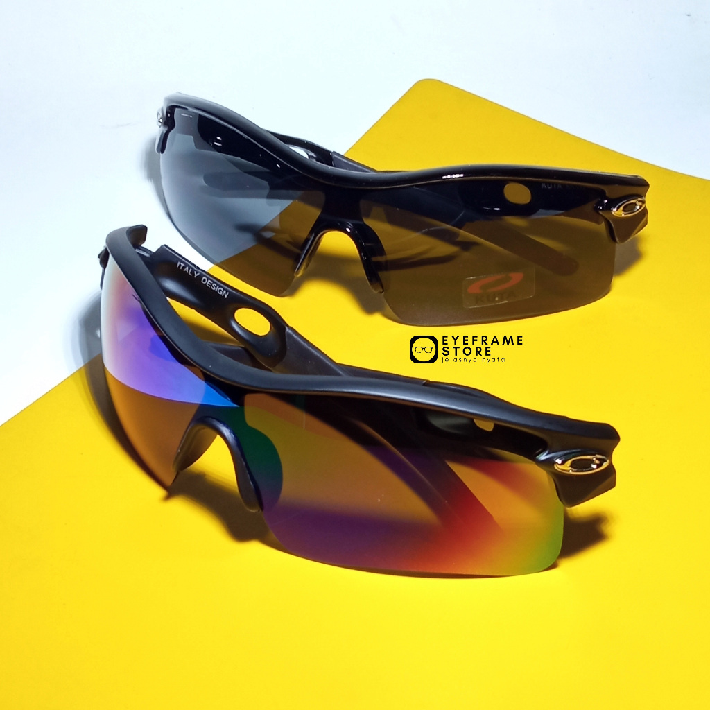 KUTA5S sunglasses kaca mata hitam kece keren kacamata sepeda pria hitam