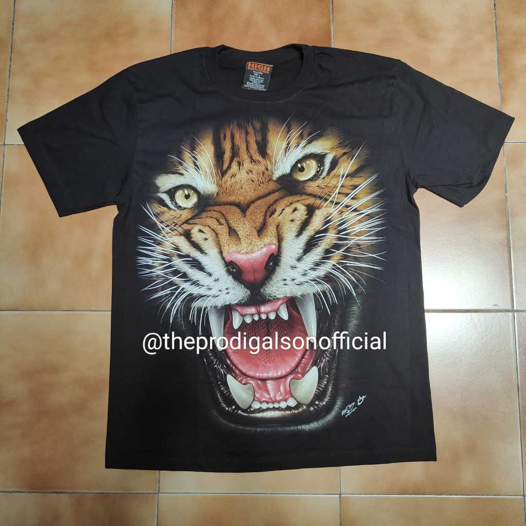 Kaos Rock Chang Import Size L Harimau 3 HD Glow in The Dark
