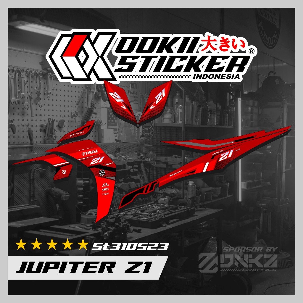 Stiker Jupiter Z1 Lagenda 115Z Jupiter RC Decal Striping Jupiter Z1 Premium Racing ST310523 OOKII