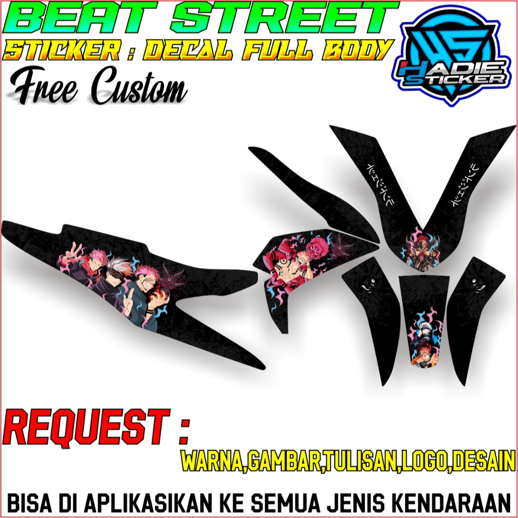 Sticker beat street sukuna,Sticker decal custom/Sticker custom beat street