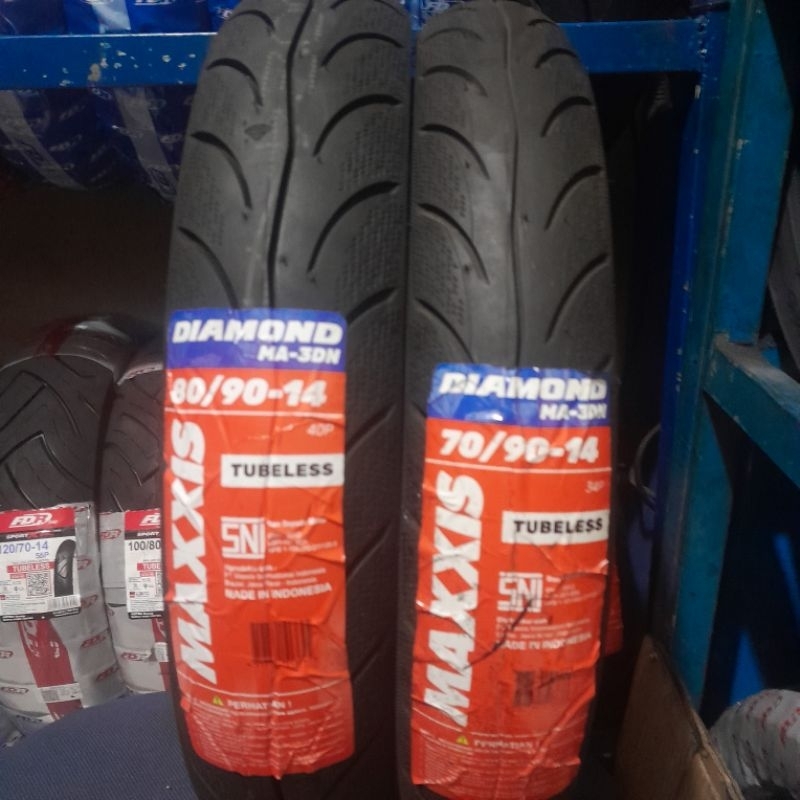 (PAKET SEPASANG) BAN MAXXIS MATIC RING 14 70/90-14 + 80/90-14 DIAMOND MA3DN