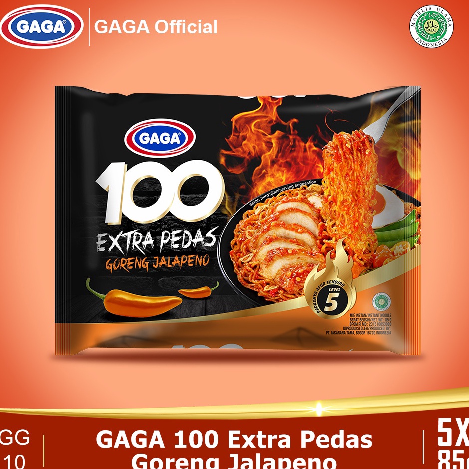 

Instan GAGA 100 Extra Pedas Goreng Jalapeno 85g 5 pcs (GG10)