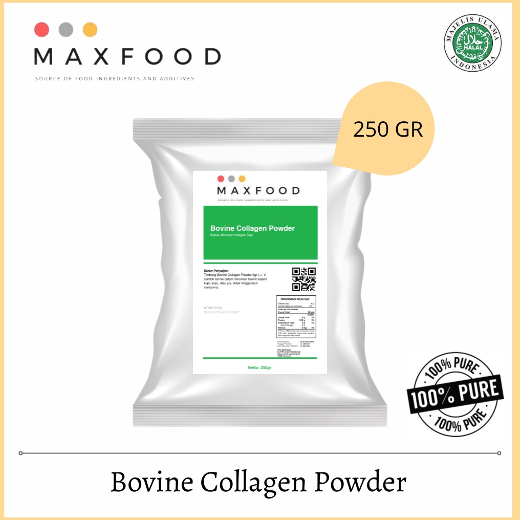 

Grosiran MAXFOOD - Turkey Halavet Hydrolized Bovine Collagen/ Bubuk Kolagen Sapi Murni 250 GR