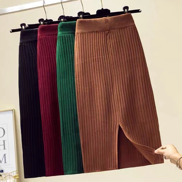 ROK RAJUT WANITA (Rok span 3/4) Rok knit premium import Rok Korea Midi skirt