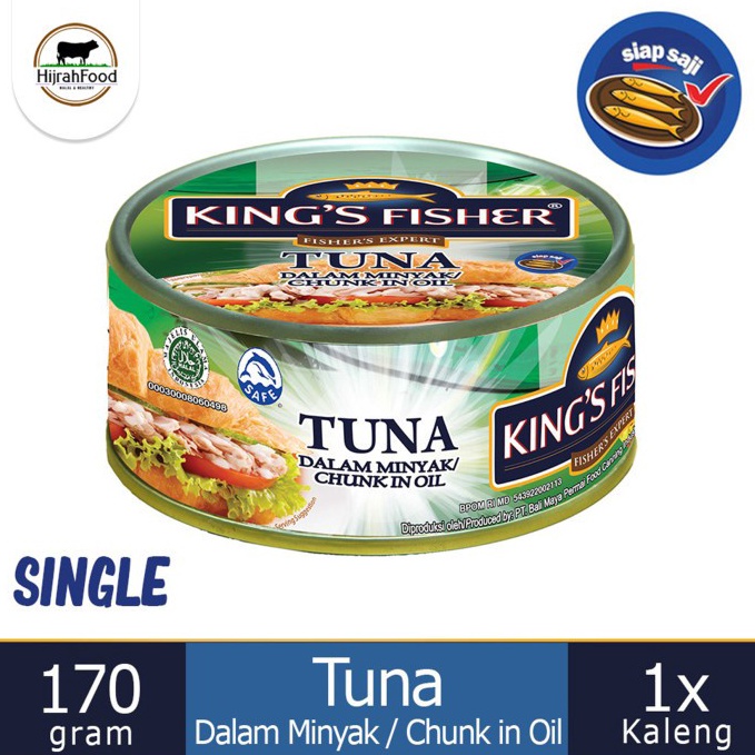 

Mau Hemat Kings Fisher Tuna Kaleng Minyak / Garam / Pedas | Canned Tuna Chunk