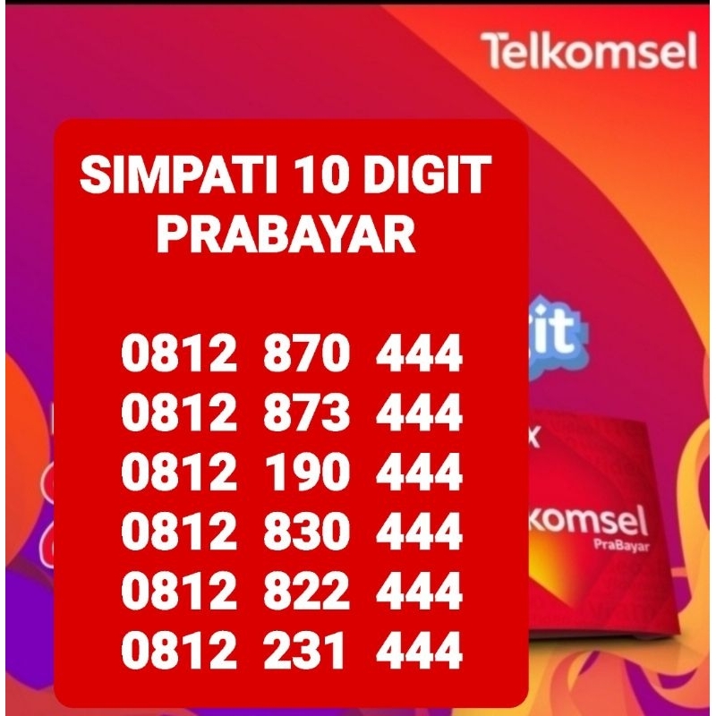 Simpati cantik 10 digit prabayar triple 444
