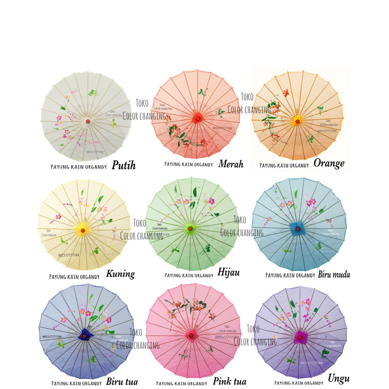 payung hias kain organdy 78 cm/ payung geulis /umbrella