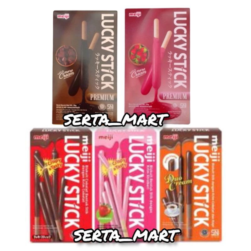 

Meiji Lucky Stick 45gr - Biskuit Stick Strawberry / Coklat / Coffee - Lucky Stick Premium