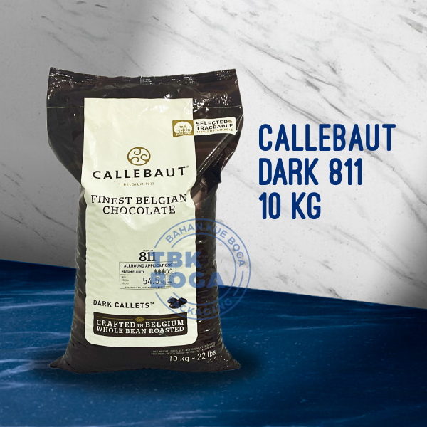 

Callebaut Dark 811 ( 10 Kg ) 54.5% Couverture Calebaut Coklat Callets Choco Chip Coin