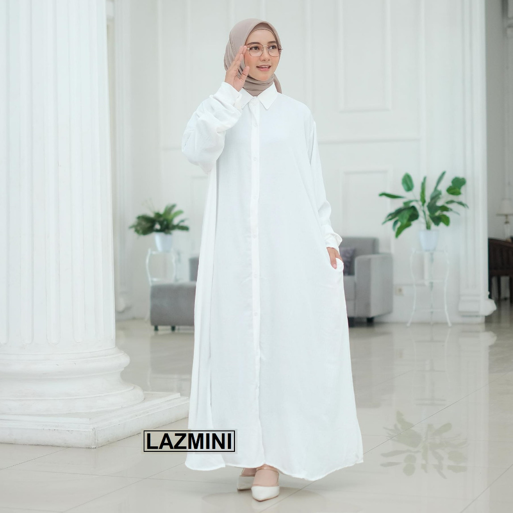 LILAZ GAMIS JUBAH JUMBO MUSLIM WANITA / POLOS ADEM PREMIUM 4L - LD 136 IBU GENDUT