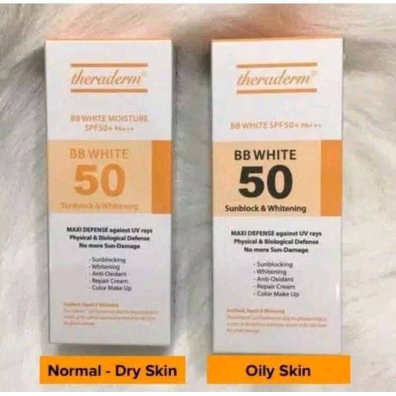 theraderm BB white / BB white moisture / blemish balm / moisture sunblock / orga sunblock / therader