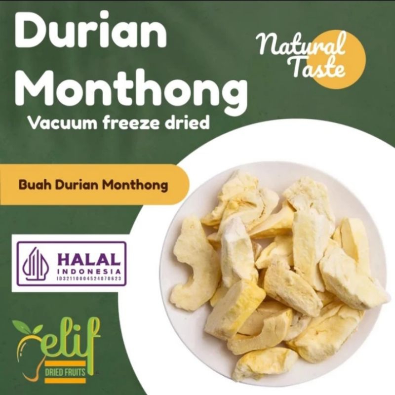 ELIF FRUITS Freeze Dried Durian Montong Crisp Durian Thailand Kering Krispy